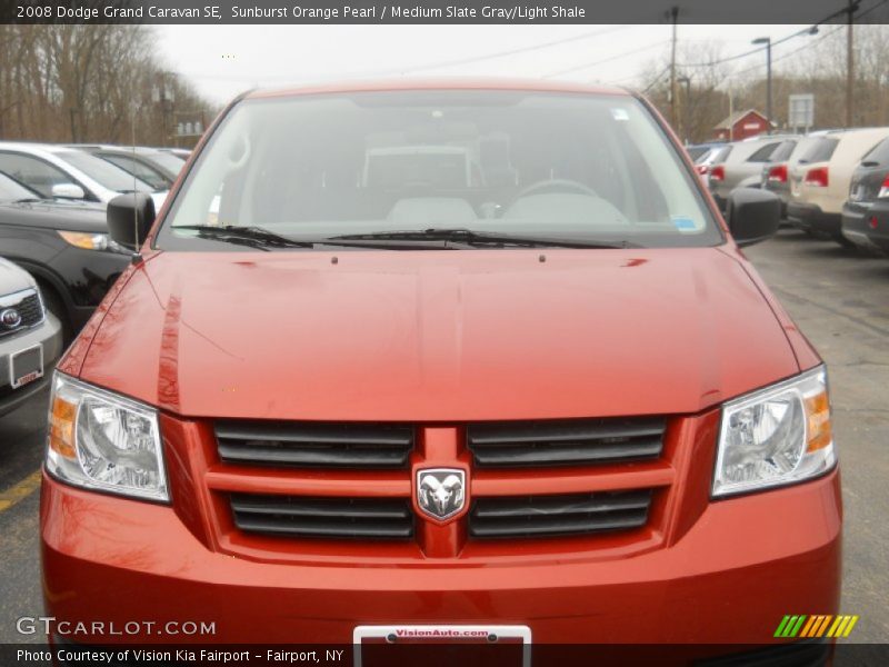 Sunburst Orange Pearl / Medium Slate Gray/Light Shale 2008 Dodge Grand Caravan SE