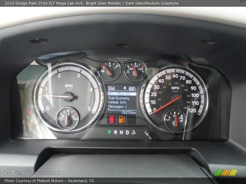 Bright Silver Metallic / Dark Slate/Medium Graystone 2010 Dodge Ram 3500 SLT Mega Cab 4x4