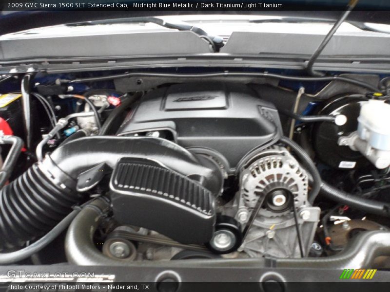 Midnight Blue Metallic / Dark Titanium/Light Titanium 2009 GMC Sierra 1500 SLT Extended Cab