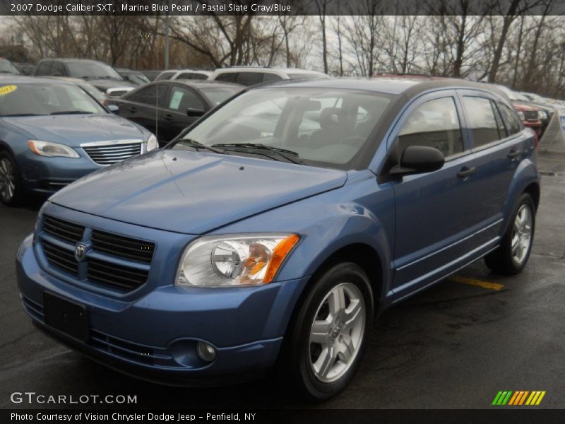 Marine Blue Pearl / Pastel Slate Gray/Blue 2007 Dodge Caliber SXT