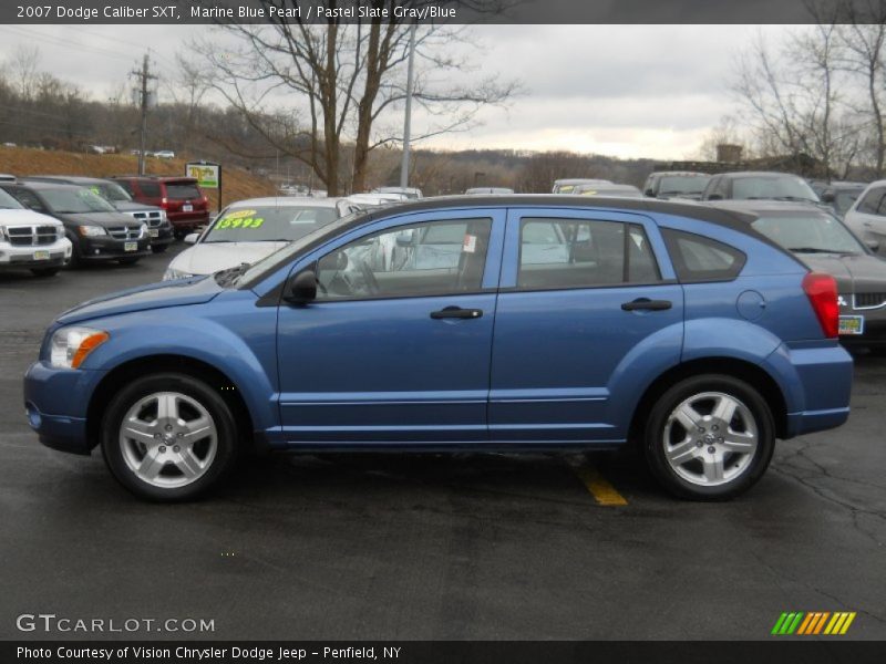 Marine Blue Pearl / Pastel Slate Gray/Blue 2007 Dodge Caliber SXT