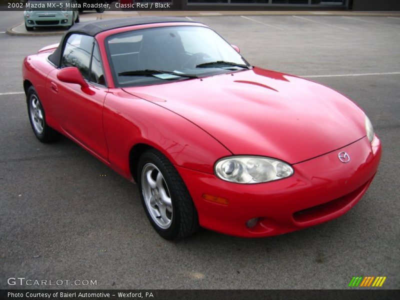 Classic Red / Black 2002 Mazda MX-5 Miata Roadster