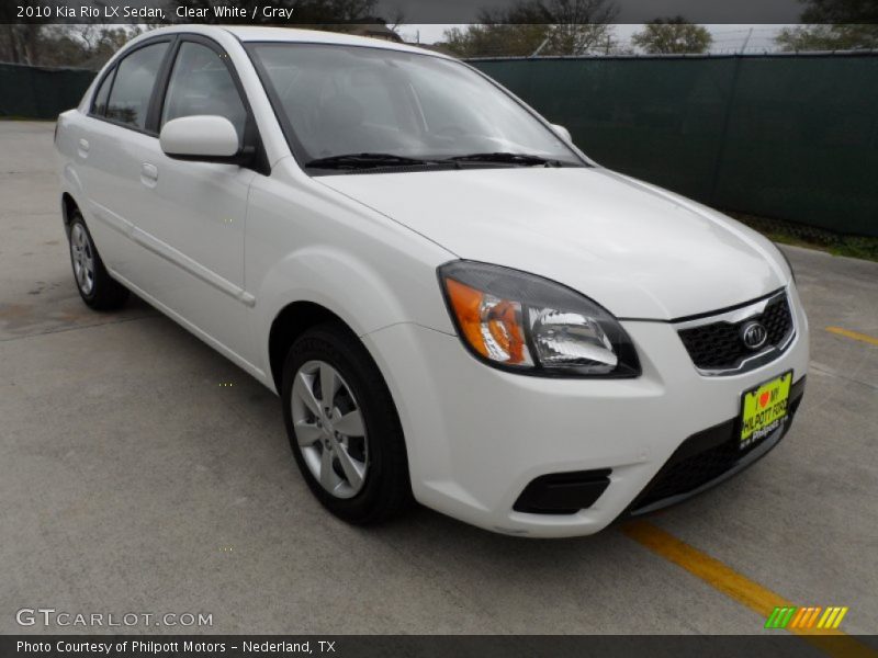 Clear White / Gray 2010 Kia Rio LX Sedan