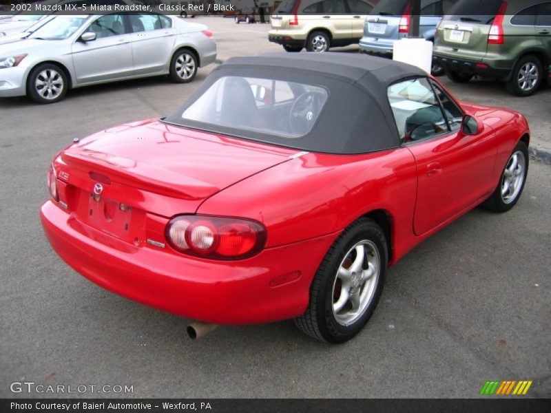 Classic Red / Black 2002 Mazda MX-5 Miata Roadster