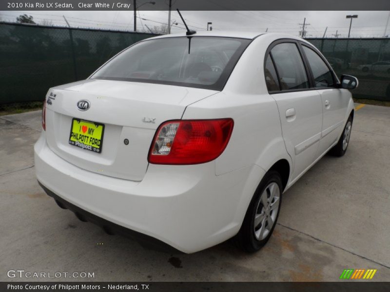 Clear White / Gray 2010 Kia Rio LX Sedan