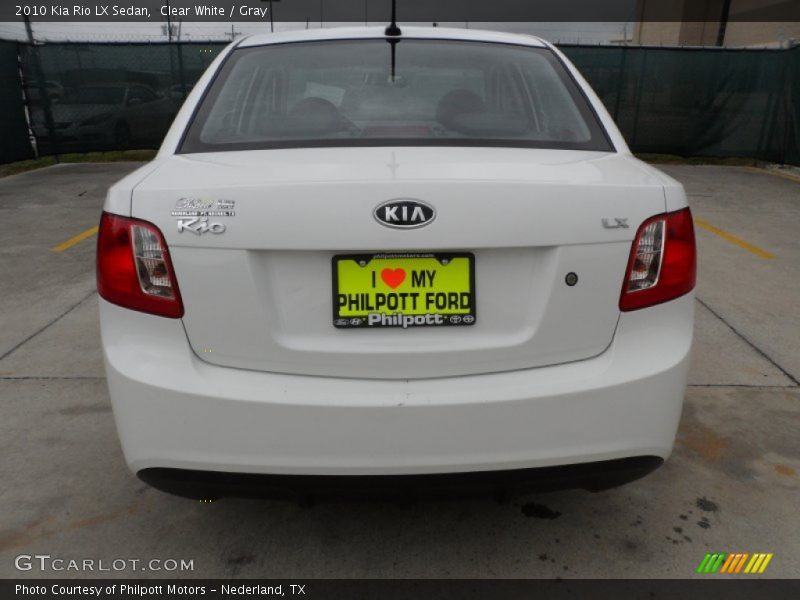 Clear White / Gray 2010 Kia Rio LX Sedan