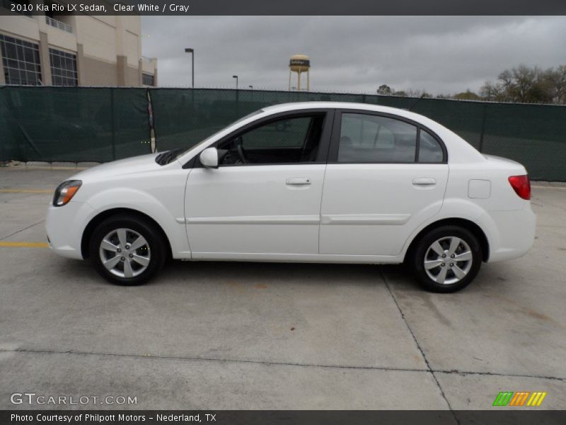 Clear White / Gray 2010 Kia Rio LX Sedan