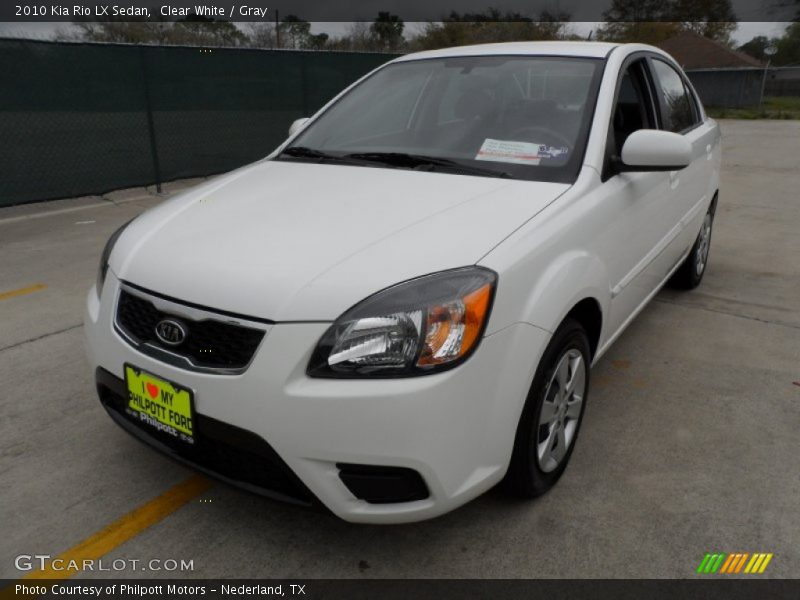 Clear White / Gray 2010 Kia Rio LX Sedan
