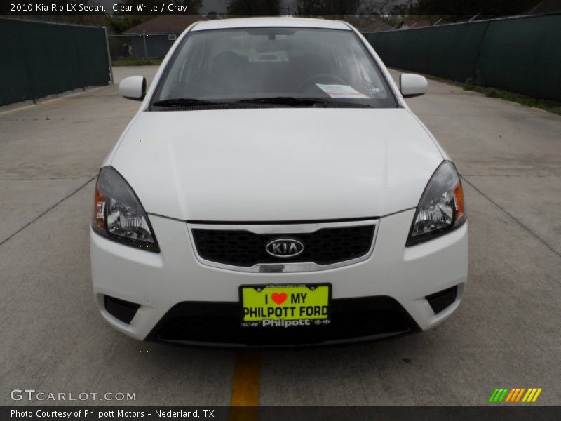 Clear White / Gray 2010 Kia Rio LX Sedan