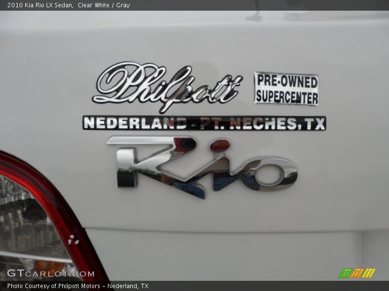Clear White / Gray 2010 Kia Rio LX Sedan