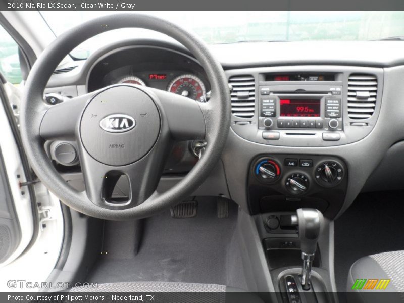Clear White / Gray 2010 Kia Rio LX Sedan