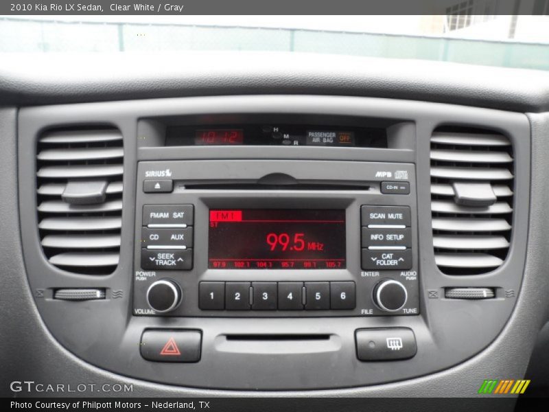Clear White / Gray 2010 Kia Rio LX Sedan
