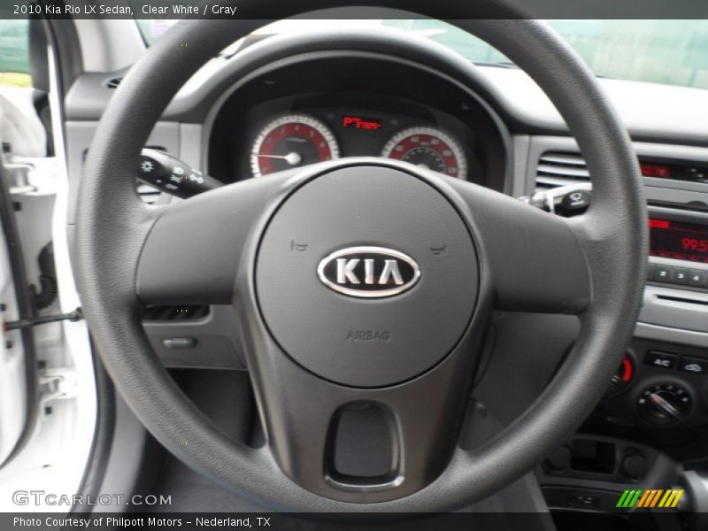 Clear White / Gray 2010 Kia Rio LX Sedan