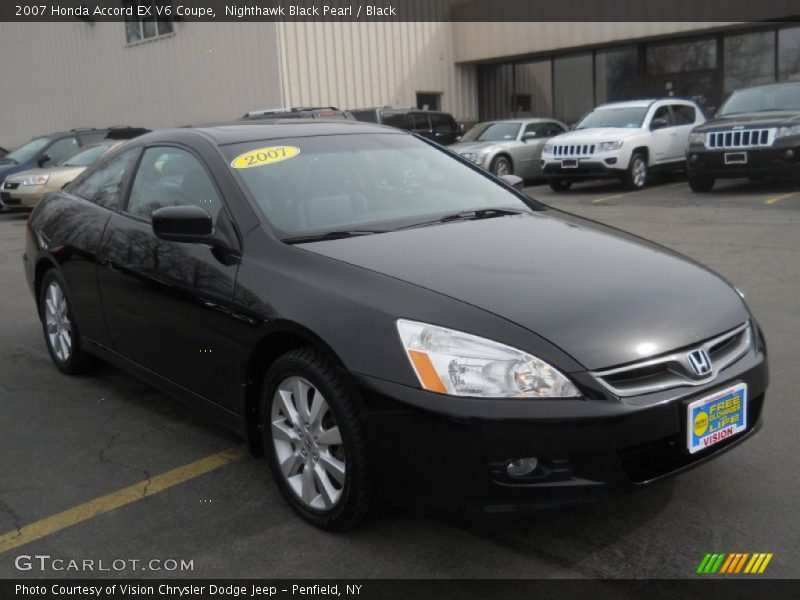 Nighthawk Black Pearl / Black 2007 Honda Accord EX V6 Coupe