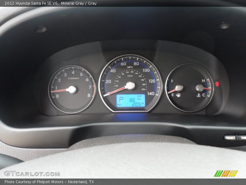 Mineral Gray / Gray 2012 Hyundai Santa Fe SE V6