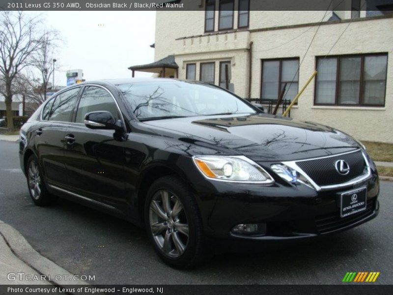 Obsidian Black / Black/Red Walnut 2011 Lexus GS 350 AWD
