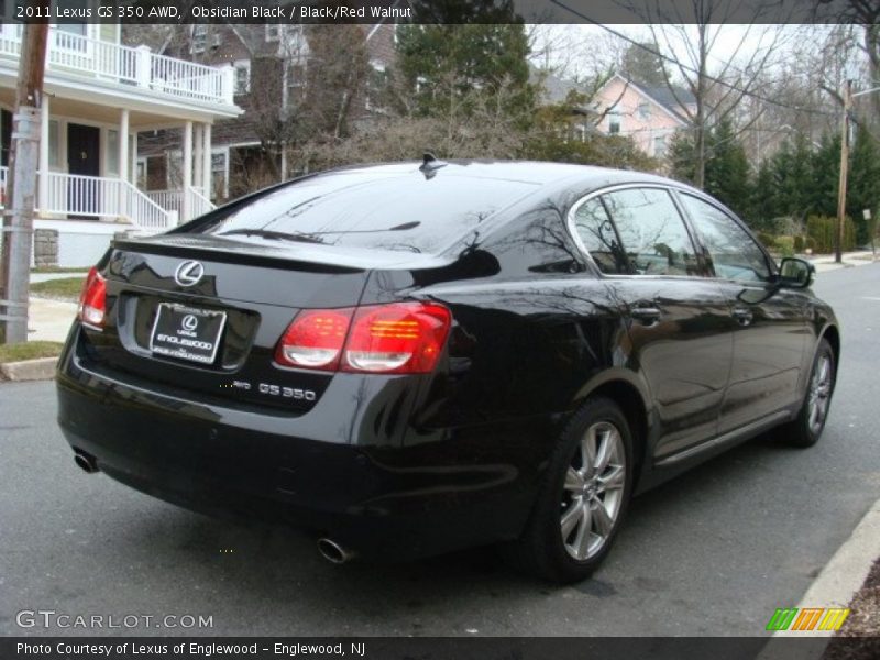 Obsidian Black / Black/Red Walnut 2011 Lexus GS 350 AWD