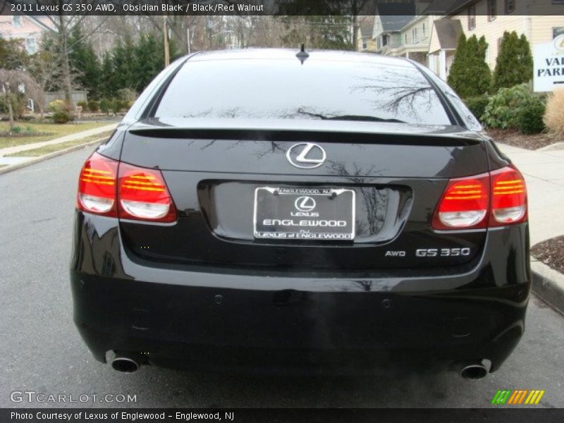 Obsidian Black / Black/Red Walnut 2011 Lexus GS 350 AWD