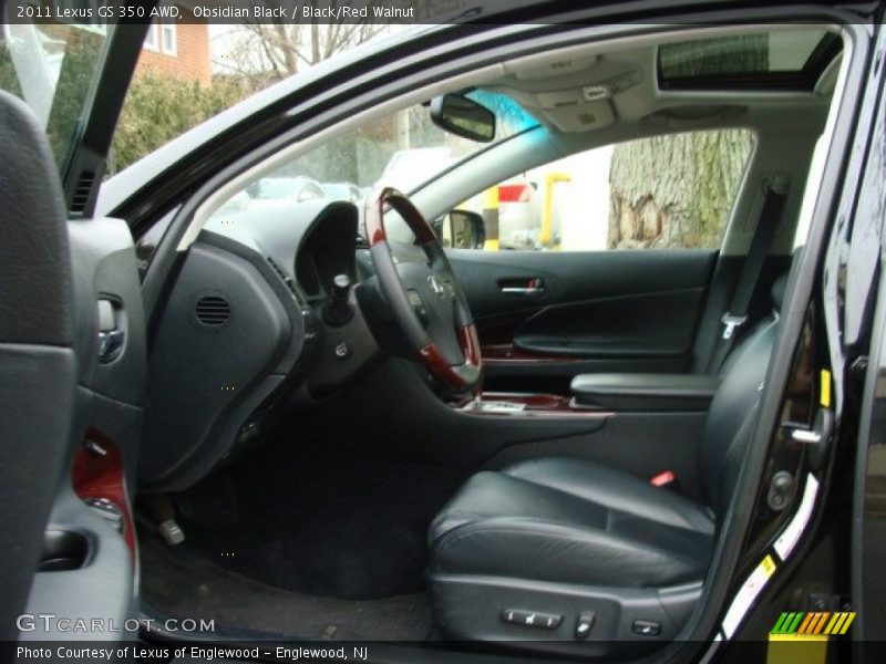 Obsidian Black / Black/Red Walnut 2011 Lexus GS 350 AWD