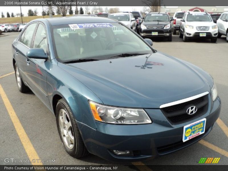 Aquamarine Pearl / Gray 2006 Hyundai Sonata GLS V6