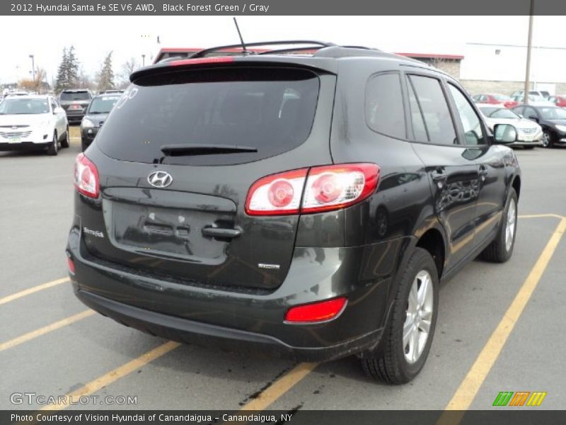 Black Forest Green / Gray 2012 Hyundai Santa Fe SE V6 AWD