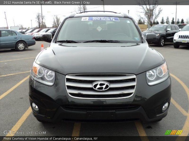 Black Forest Green / Gray 2012 Hyundai Santa Fe SE V6 AWD