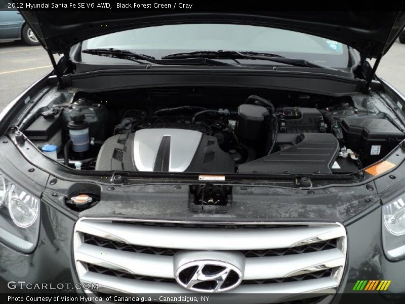Black Forest Green / Gray 2012 Hyundai Santa Fe SE V6 AWD