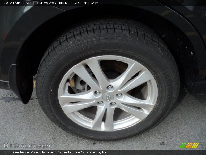 Black Forest Green / Gray 2012 Hyundai Santa Fe SE V6 AWD