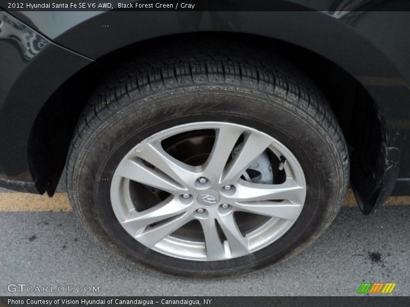 Black Forest Green / Gray 2012 Hyundai Santa Fe SE V6 AWD