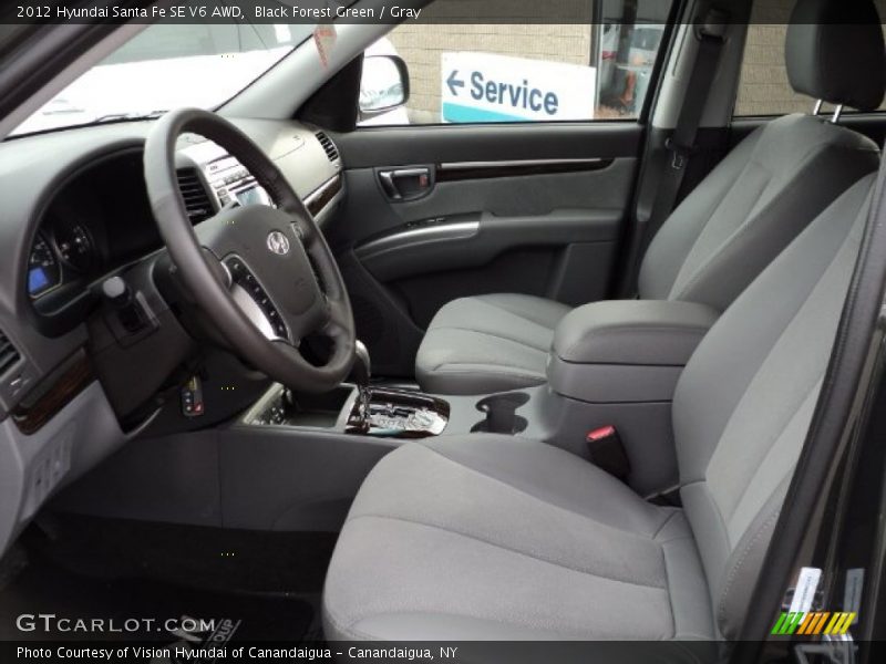 Black Forest Green / Gray 2012 Hyundai Santa Fe SE V6 AWD