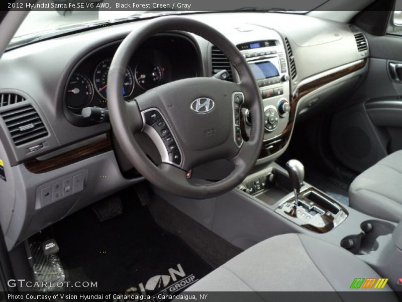  2012 Santa Fe SE V6 AWD Gray Interior