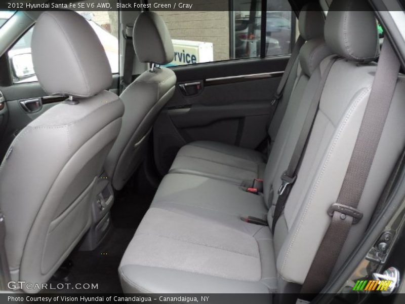 Black Forest Green / Gray 2012 Hyundai Santa Fe SE V6 AWD