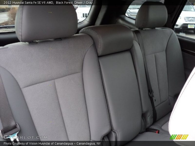 Black Forest Green / Gray 2012 Hyundai Santa Fe SE V6 AWD