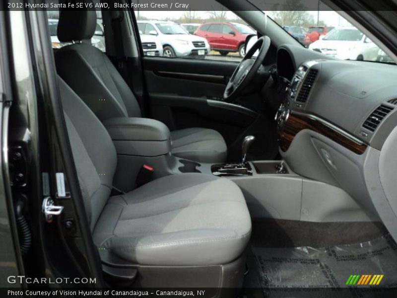 Black Forest Green / Gray 2012 Hyundai Santa Fe SE V6 AWD
