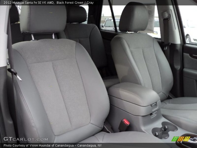 Black Forest Green / Gray 2012 Hyundai Santa Fe SE V6 AWD