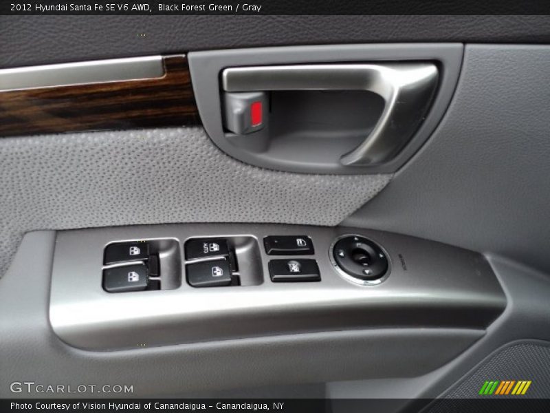 Black Forest Green / Gray 2012 Hyundai Santa Fe SE V6 AWD