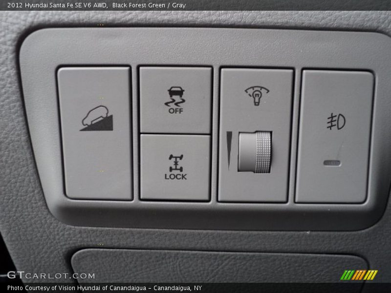 Black Forest Green / Gray 2012 Hyundai Santa Fe SE V6 AWD