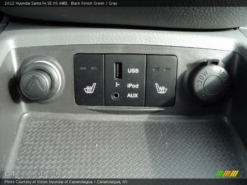 Black Forest Green / Gray 2012 Hyundai Santa Fe SE V6 AWD