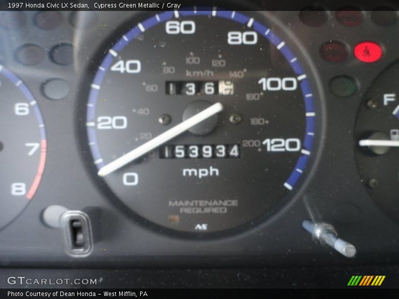 Cypress Green Metallic / Gray 1997 Honda Civic LX Sedan
