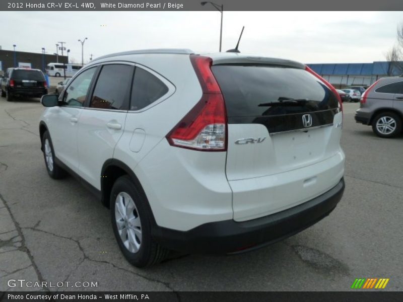White Diamond Pearl / Beige 2012 Honda CR-V EX-L 4WD