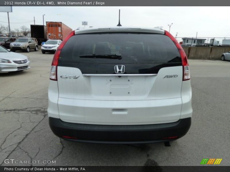 White Diamond Pearl / Beige 2012 Honda CR-V EX-L 4WD