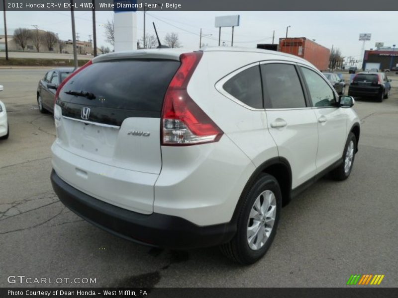 White Diamond Pearl / Beige 2012 Honda CR-V EX-L 4WD