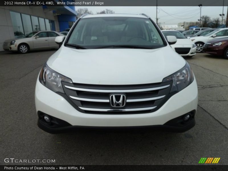 White Diamond Pearl / Beige 2012 Honda CR-V EX-L 4WD