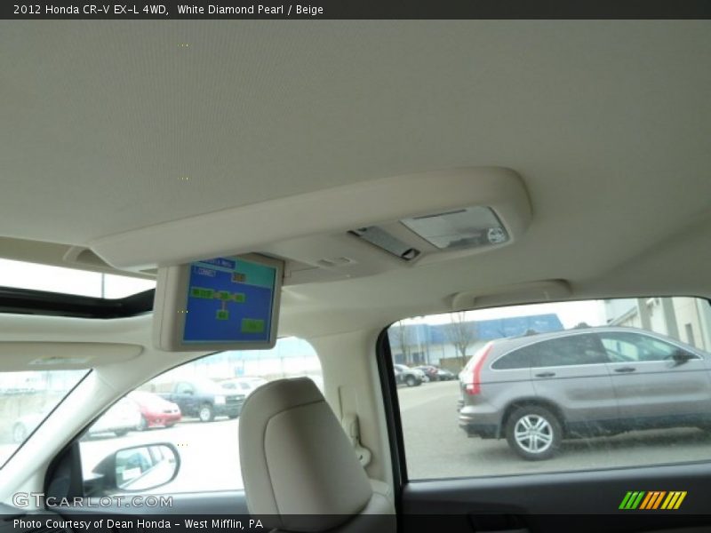 White Diamond Pearl / Beige 2012 Honda CR-V EX-L 4WD