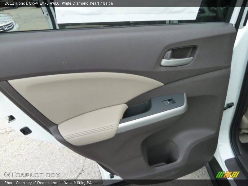 White Diamond Pearl / Beige 2012 Honda CR-V EX-L 4WD
