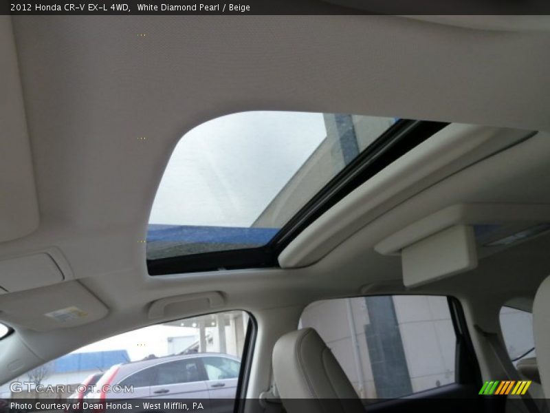 White Diamond Pearl / Beige 2012 Honda CR-V EX-L 4WD