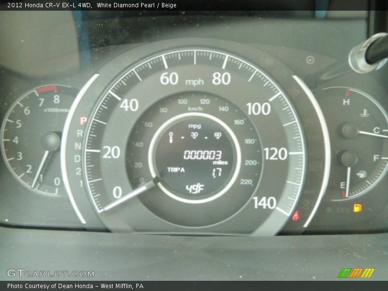 White Diamond Pearl / Beige 2012 Honda CR-V EX-L 4WD