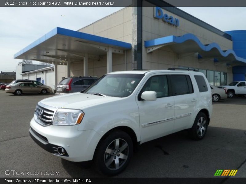 White Diamond Pearl / Gray 2012 Honda Pilot Touring 4WD