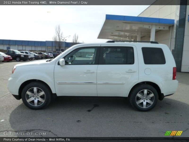 White Diamond Pearl / Gray 2012 Honda Pilot Touring 4WD