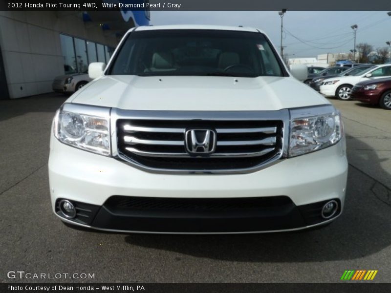 White Diamond Pearl / Gray 2012 Honda Pilot Touring 4WD